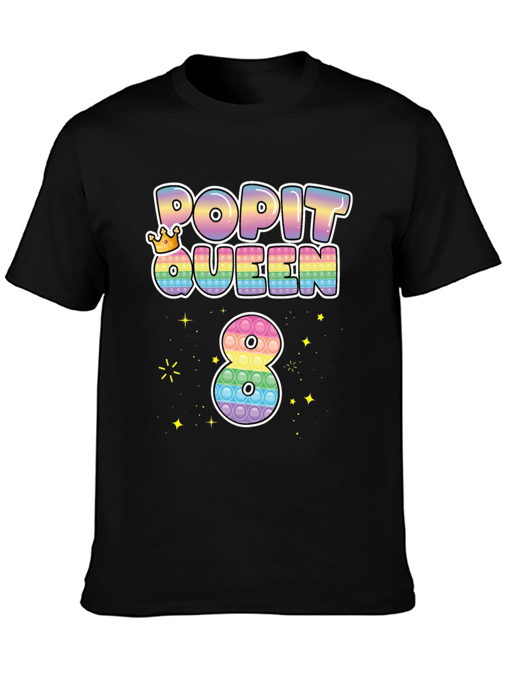 Pop It Queen 8th Birthday T-Shirt