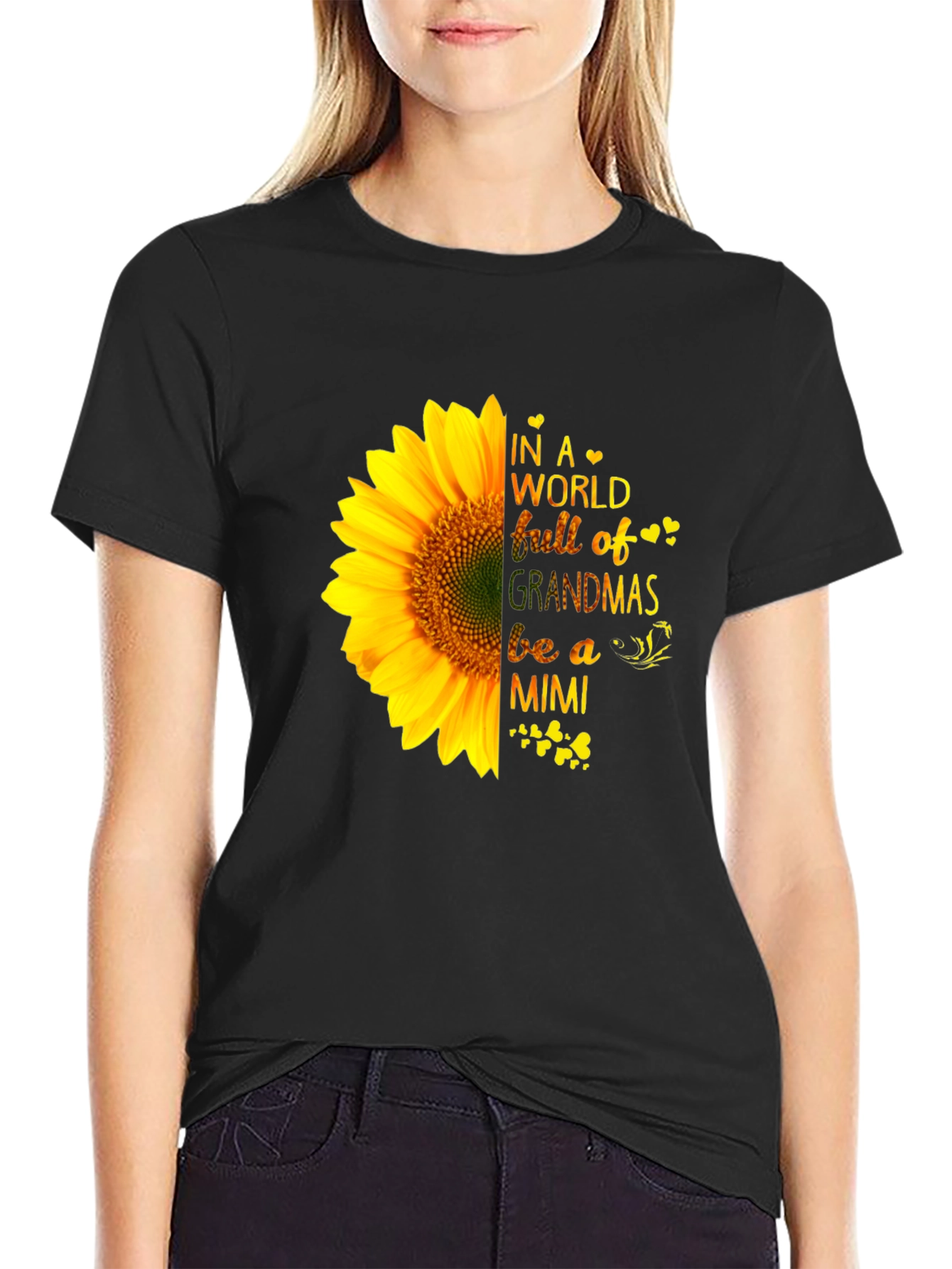 Sunflower Grandmas Mimi Black T-Shirt