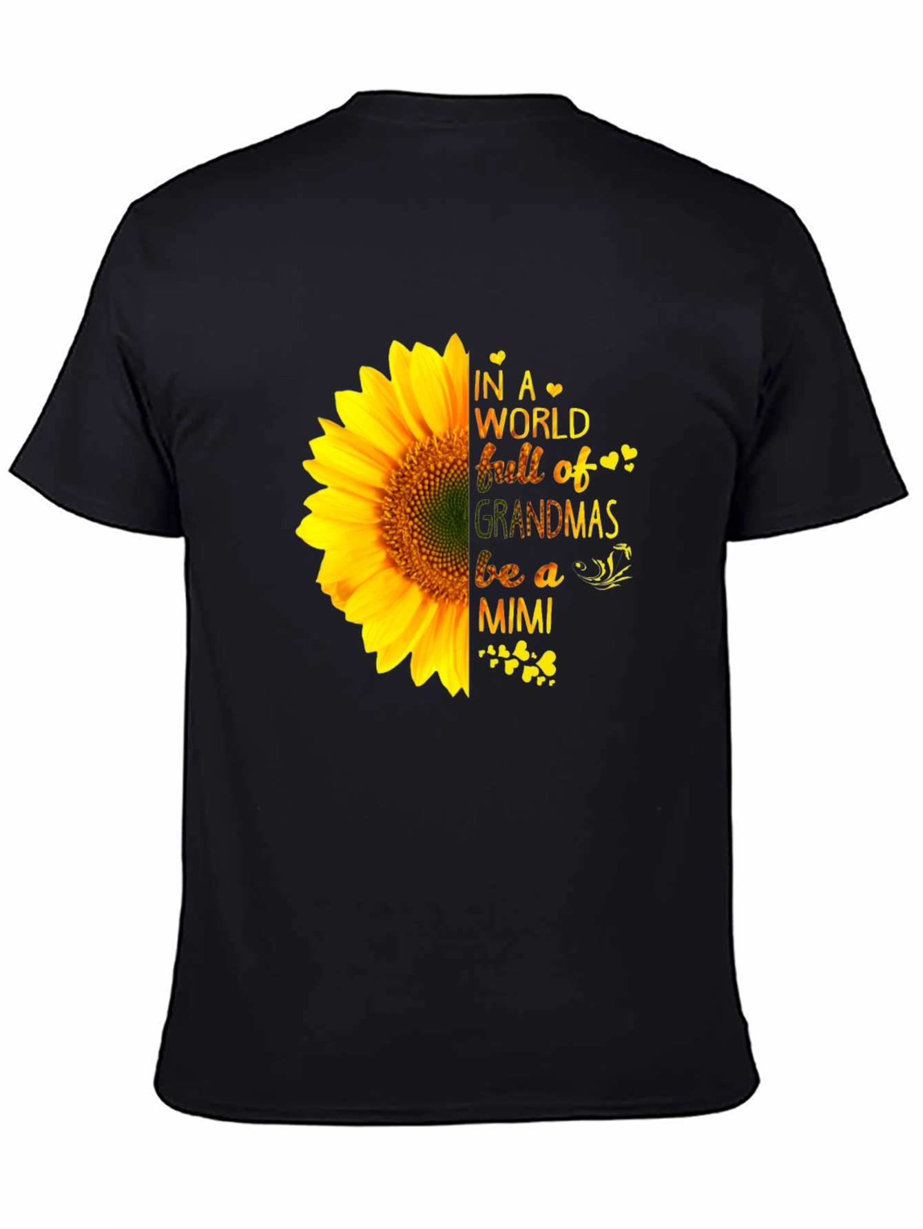 Sunflower Grandmas Mimi Black T-Shirt