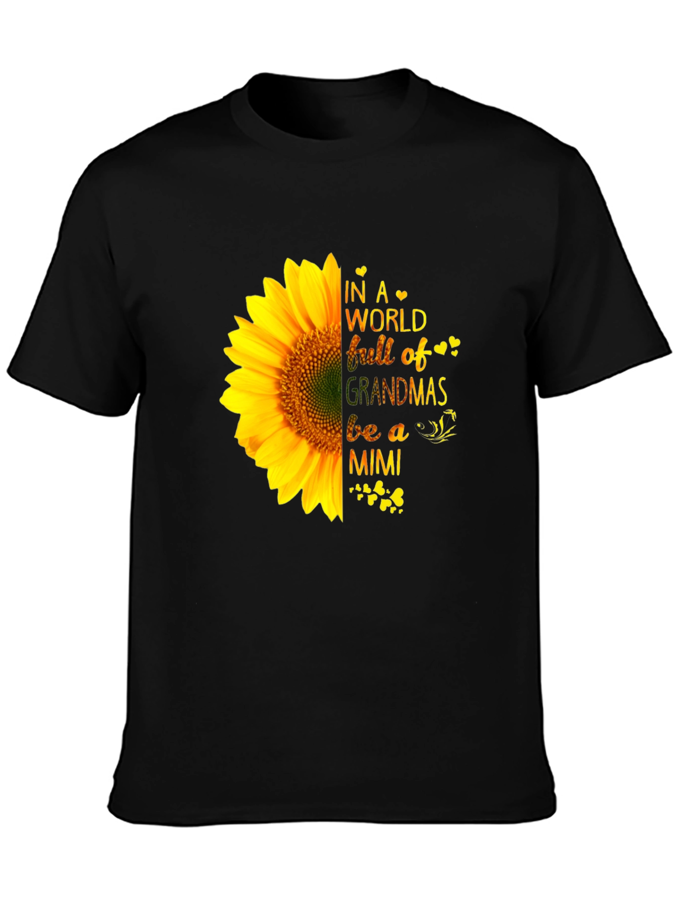 Sunflower Grandmas Mimi Black T-Shirt