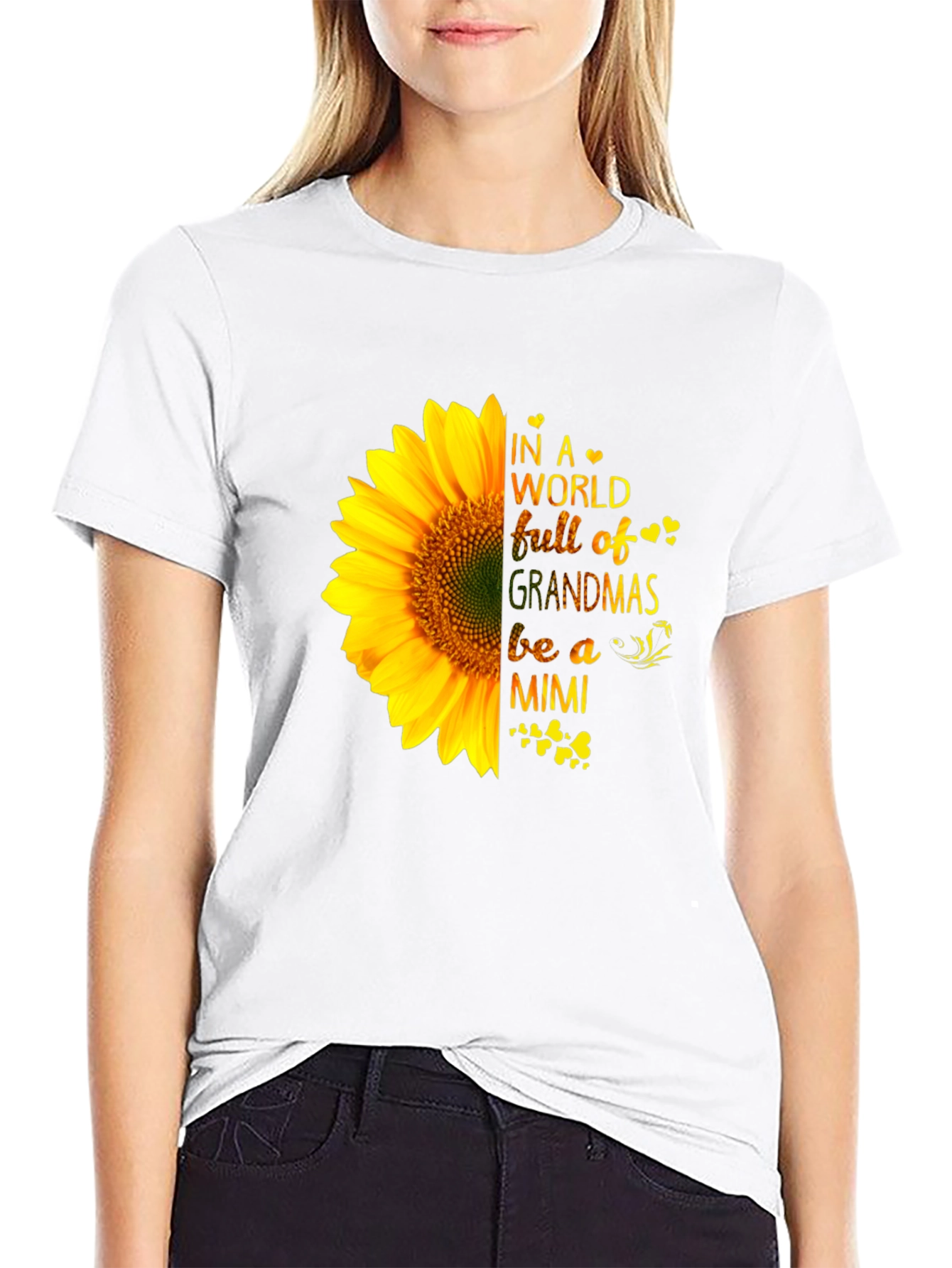 Sunflower Grandmas Mimi Black T-Shirt