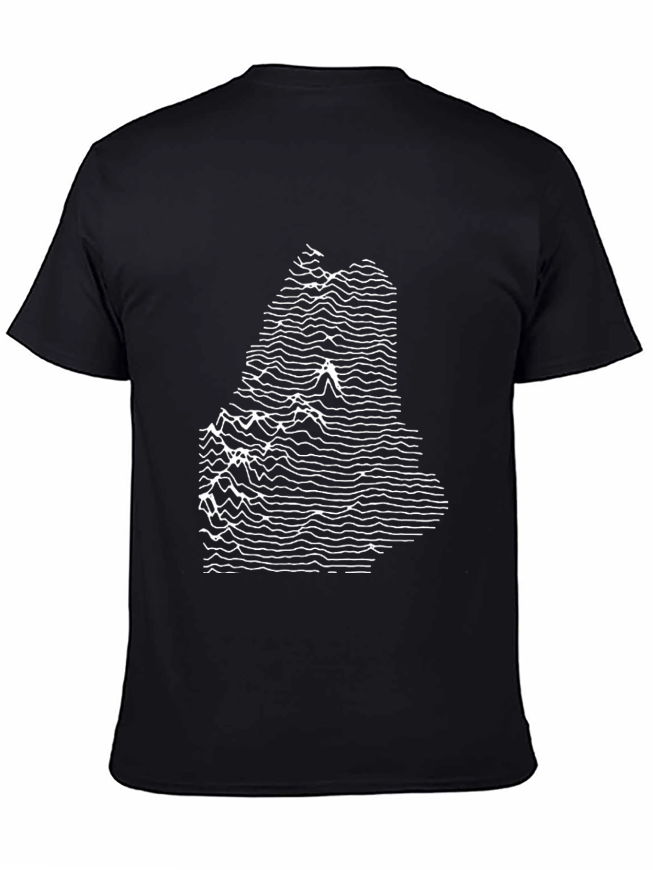 Abstract Maine State Graphic Tee - Black