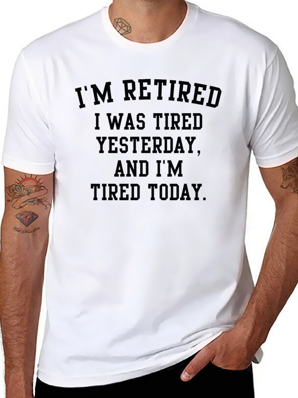 Retired and Tired T-Shirt - Black