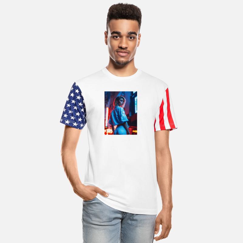 Stylish Woman in Neon City