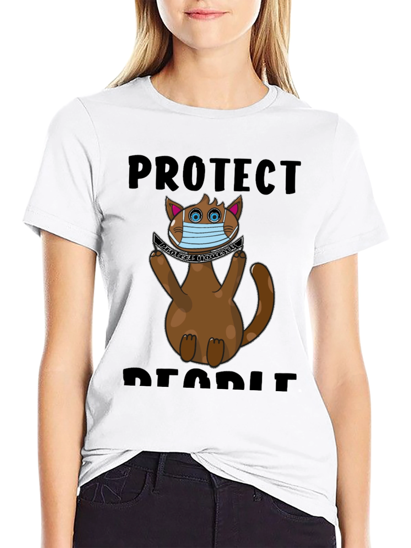 Protect People Funny Cat T-Shirt
