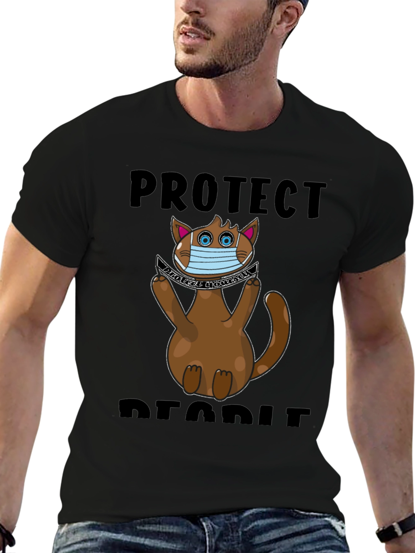 Protect People Funny Cat T-Shirt