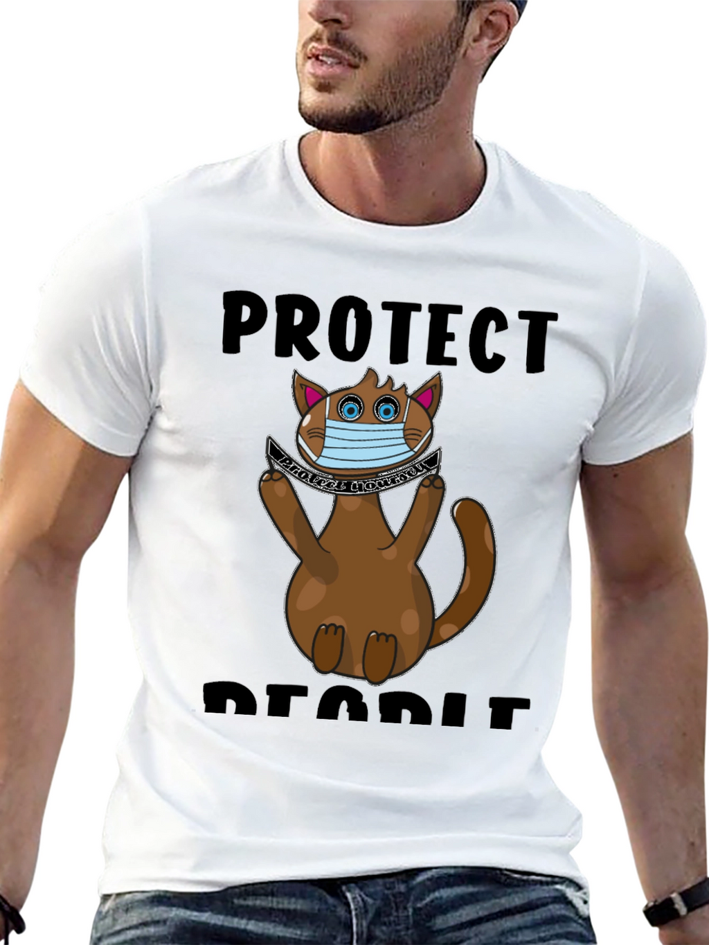 Protect People Funny Cat T-Shirt