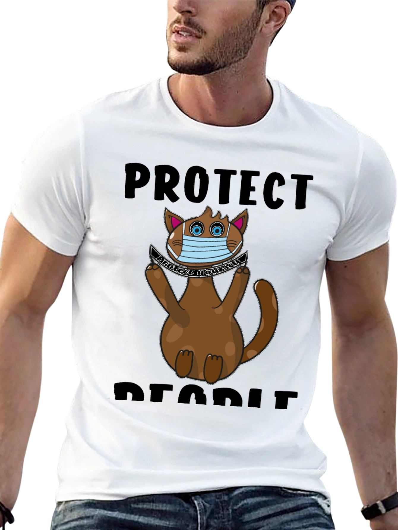 Protect People Funny Cat T-Shirt