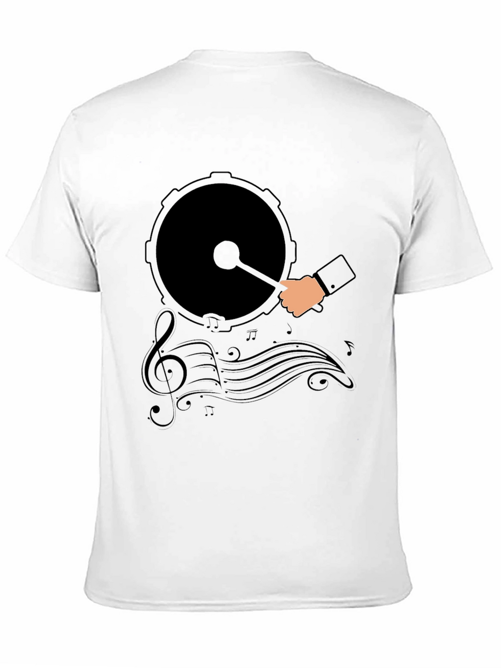 Drum and Music Graphic Tee - Black