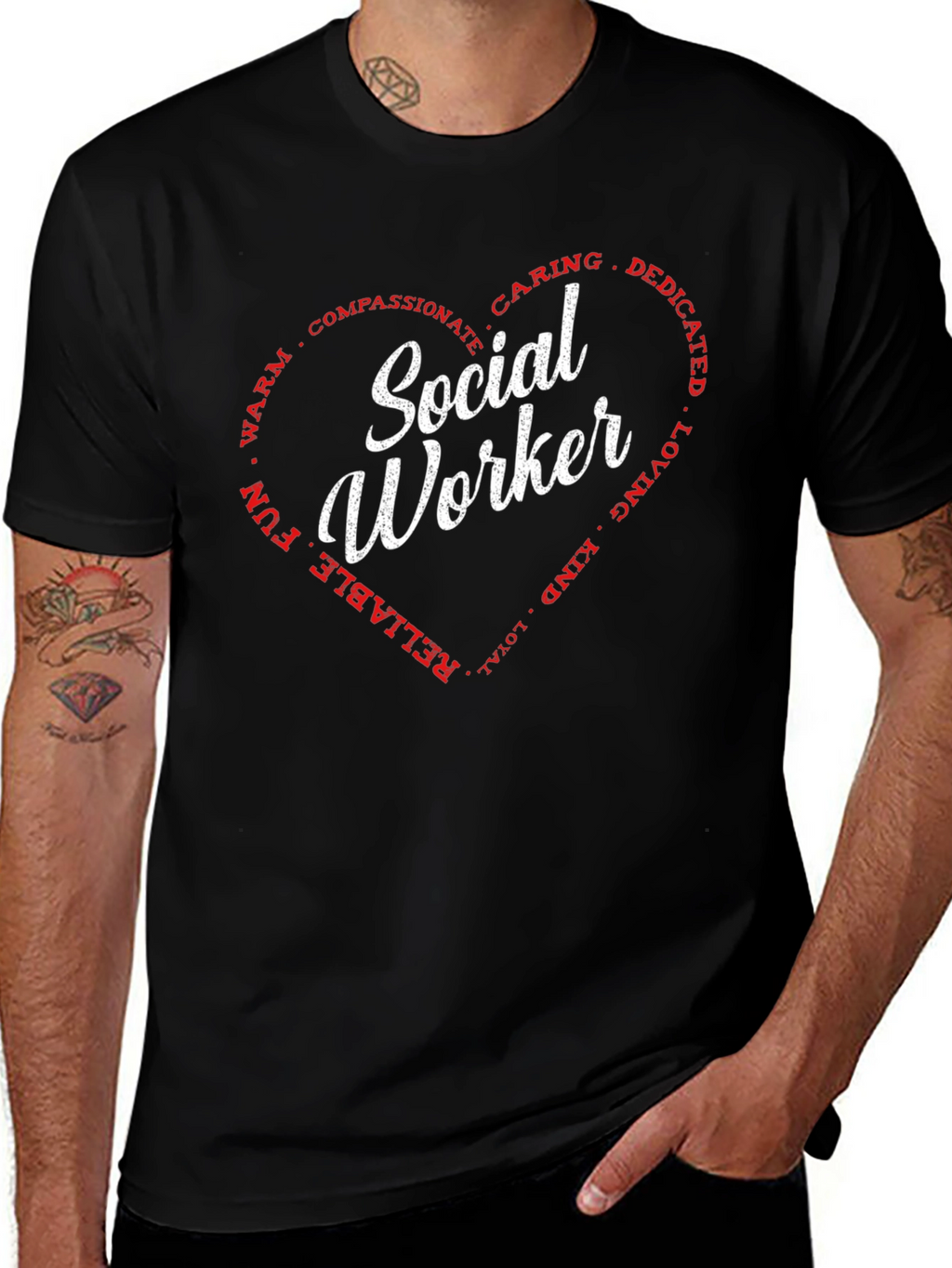 Social Worker Heart Graphic Tee