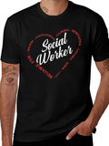 Social Worker Heart Graphic Tee