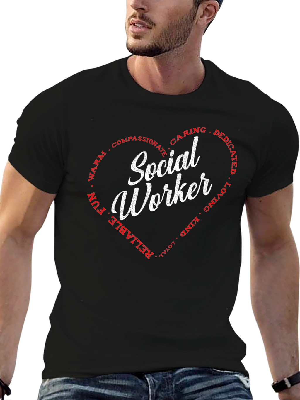 Social Worker Heart Graphic Tee