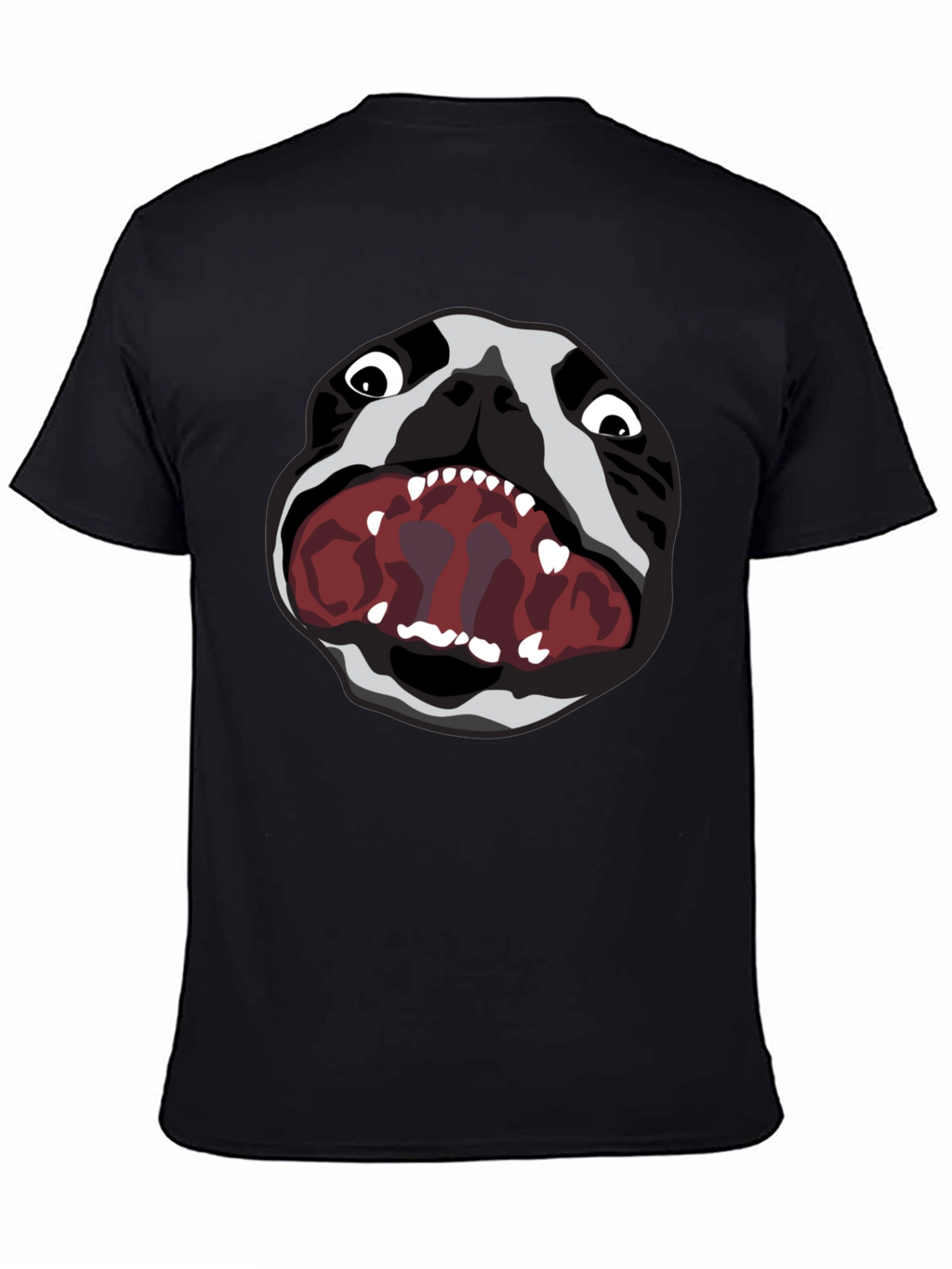 Graphic Tee: Snarling Bulldog Print - Black