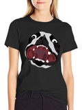 Graphic Tee: Snarling Bulldog Print - Black