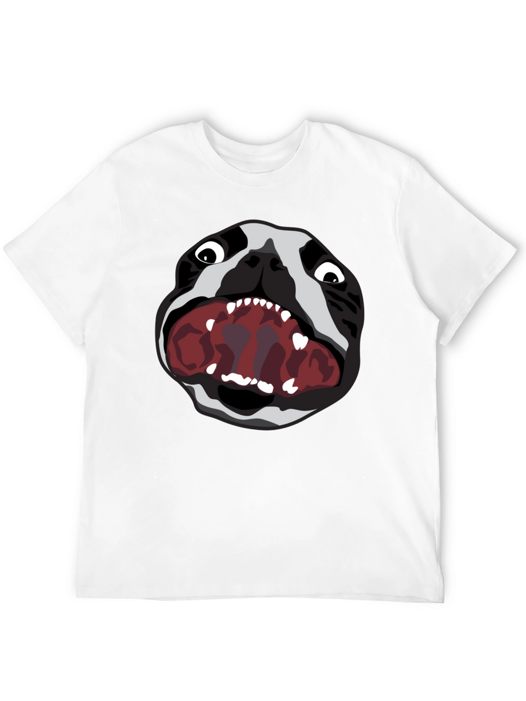 Graphic Tee: Snarling Bulldog Print - Black