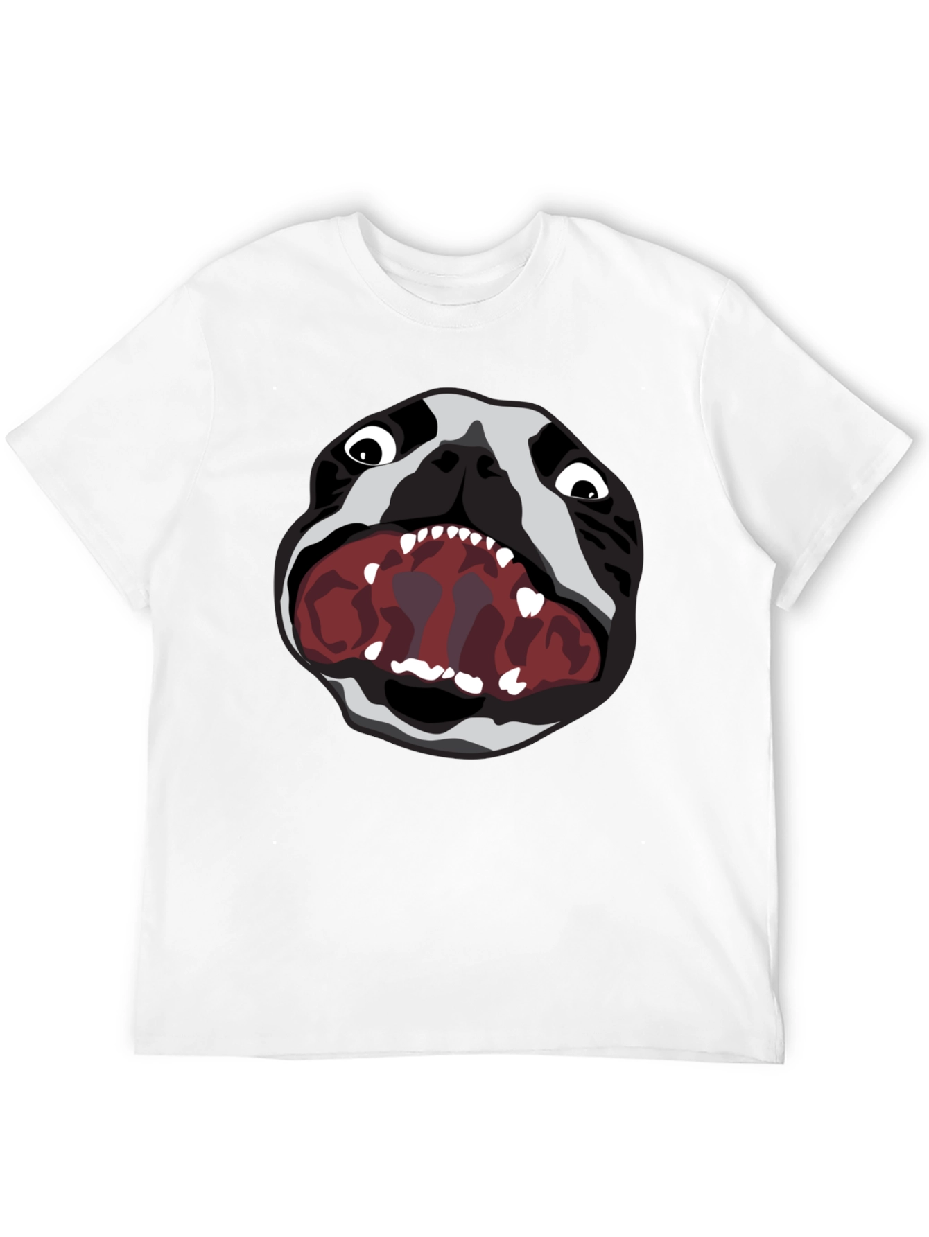 Graphic Tee: Snarling Bulldog Print - Black