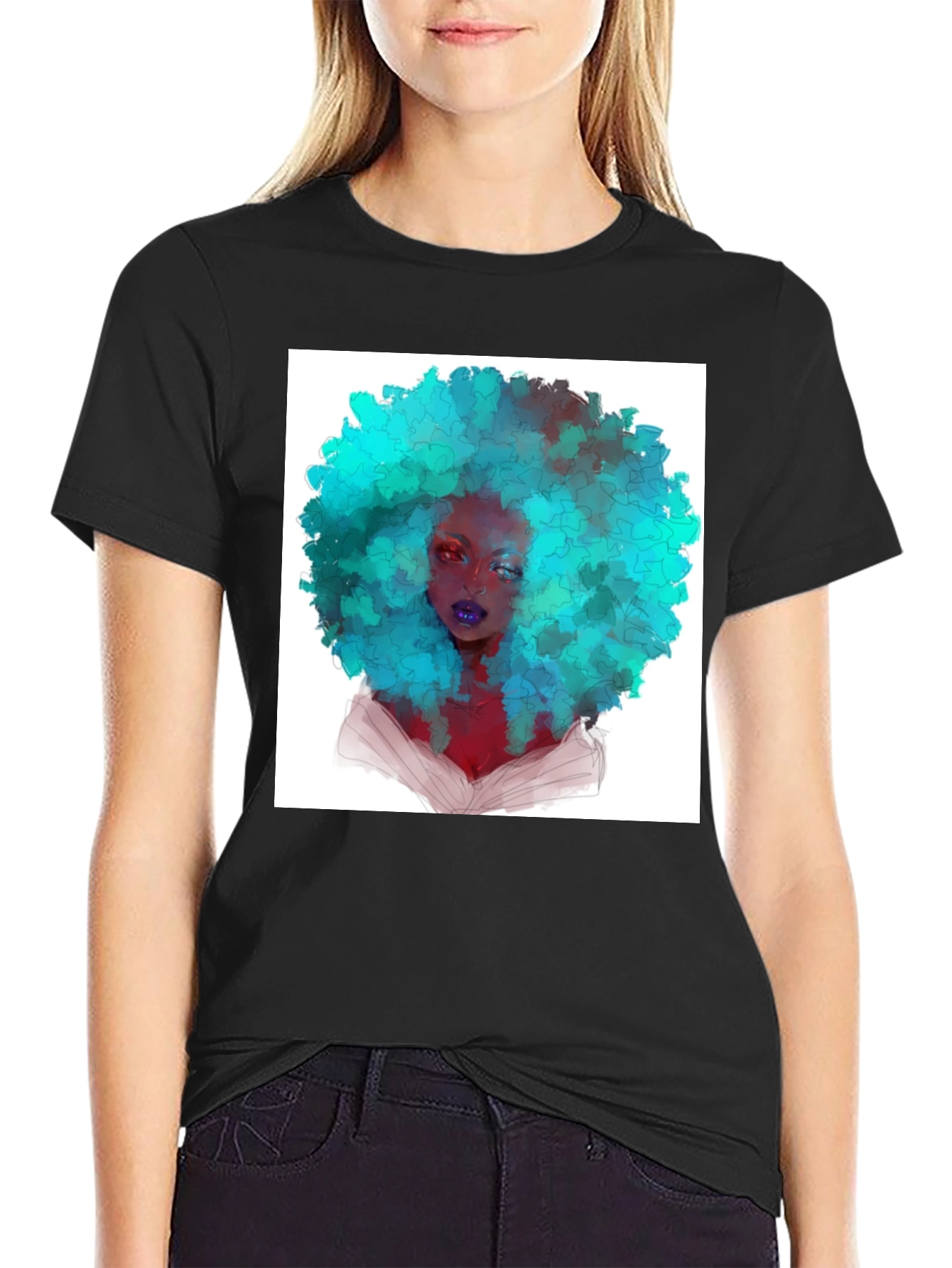 Afro Art Black T-Shirt