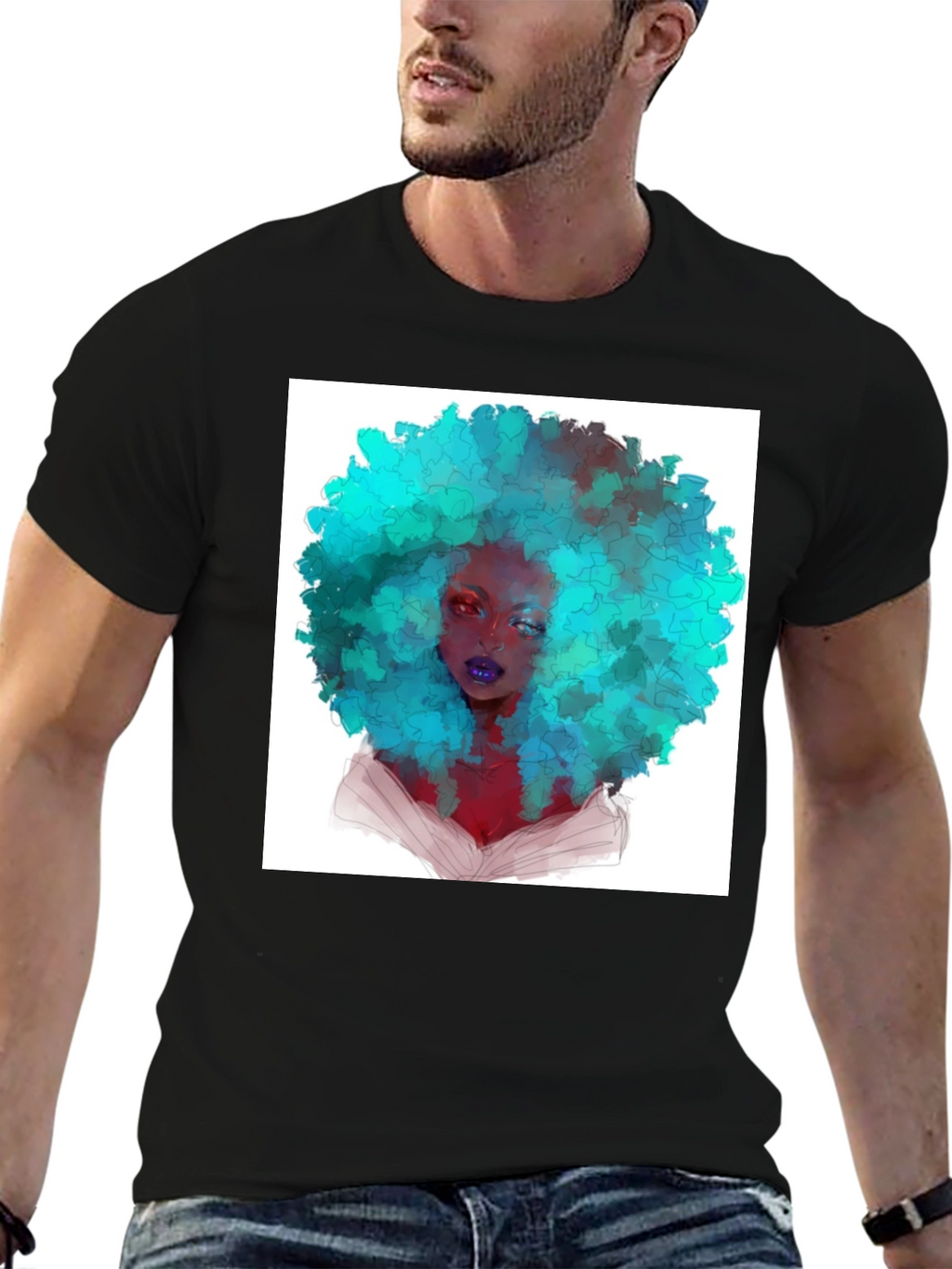 Afro Art Black T-Shirt