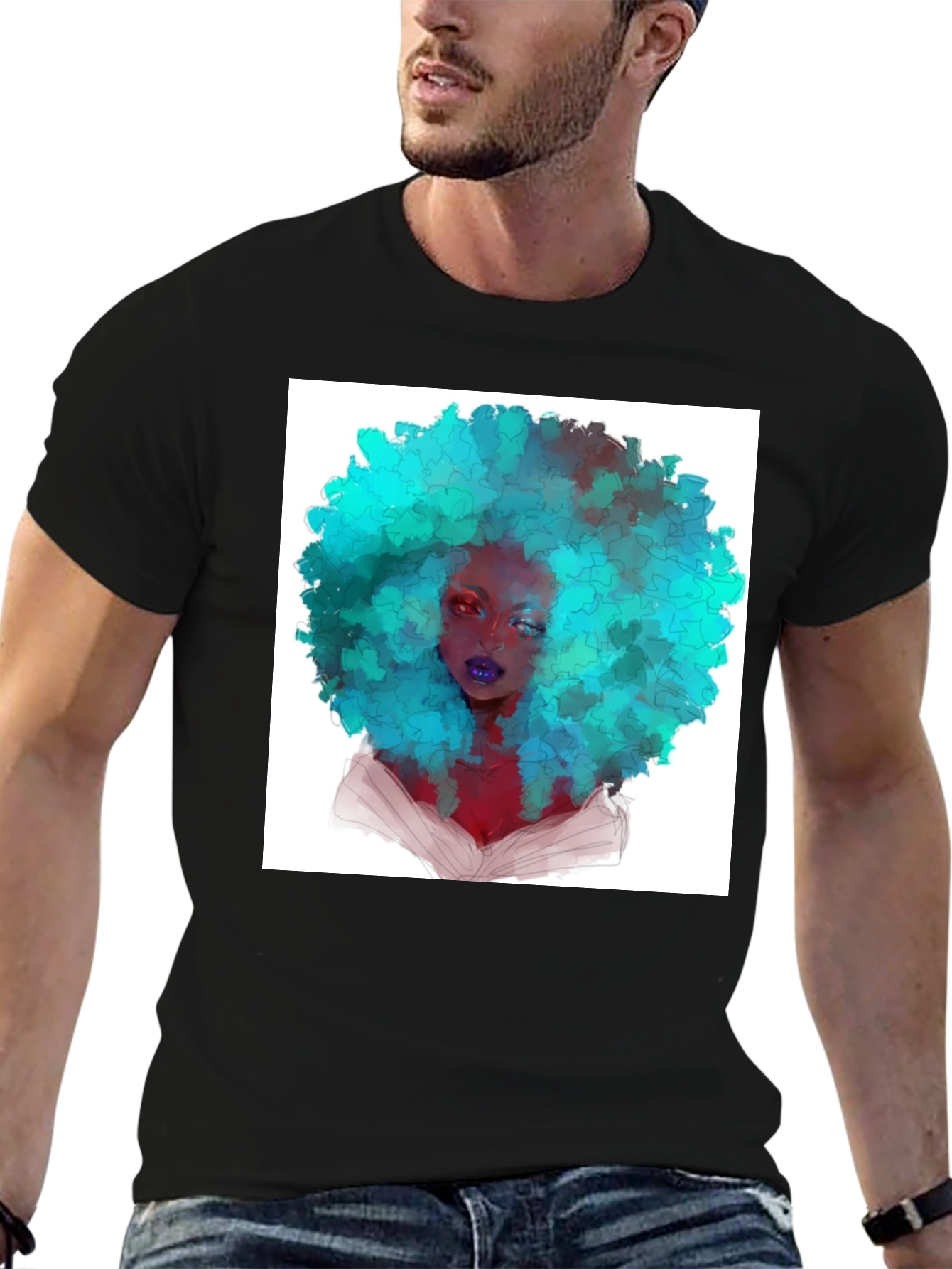 Afro Art Black T-Shirt