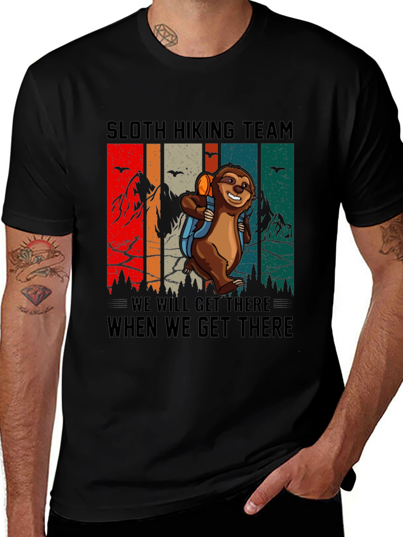Sloth Hiking Team Graphic Tee