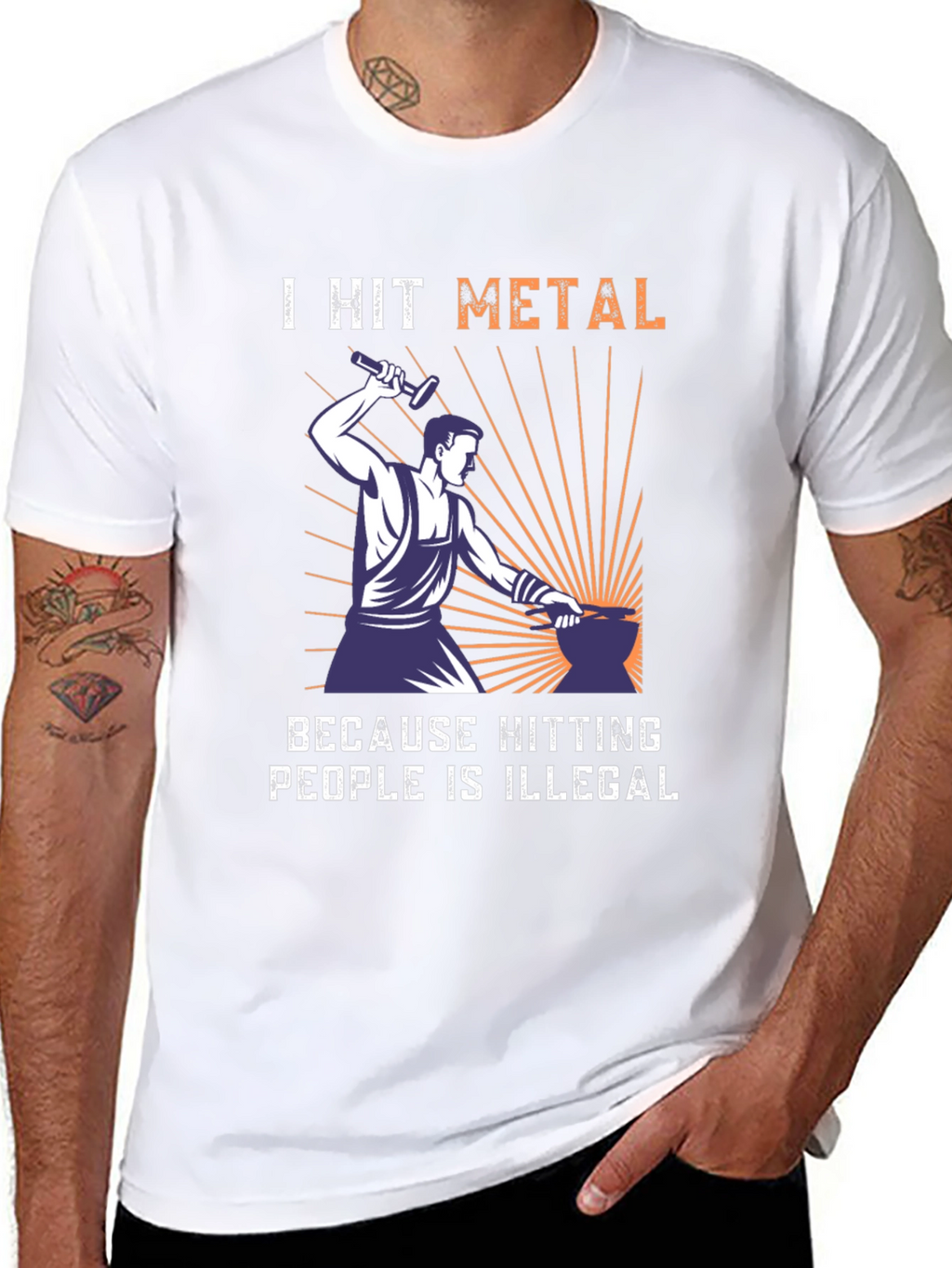 I Hit Metal Funny Blacksmith T-Shirt