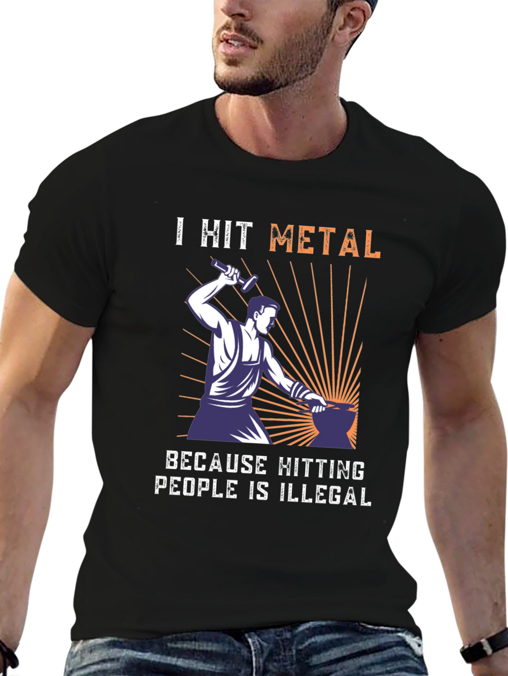 I Hit Metal Funny Blacksmith T-Shirt