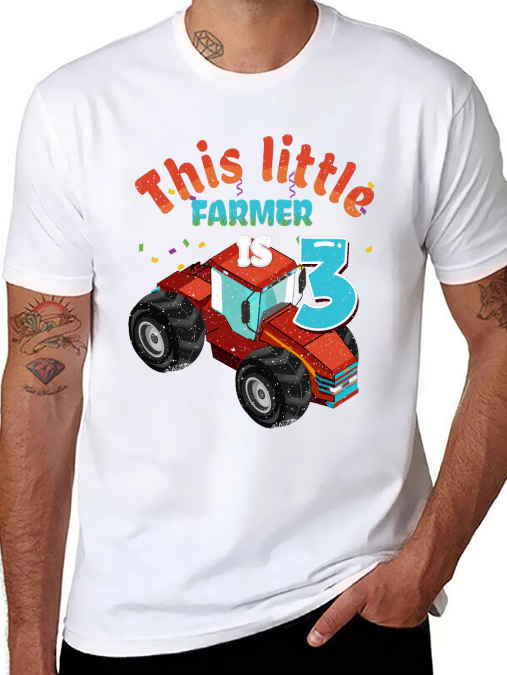 This Little Farmer is Three Birthday T-Shirt