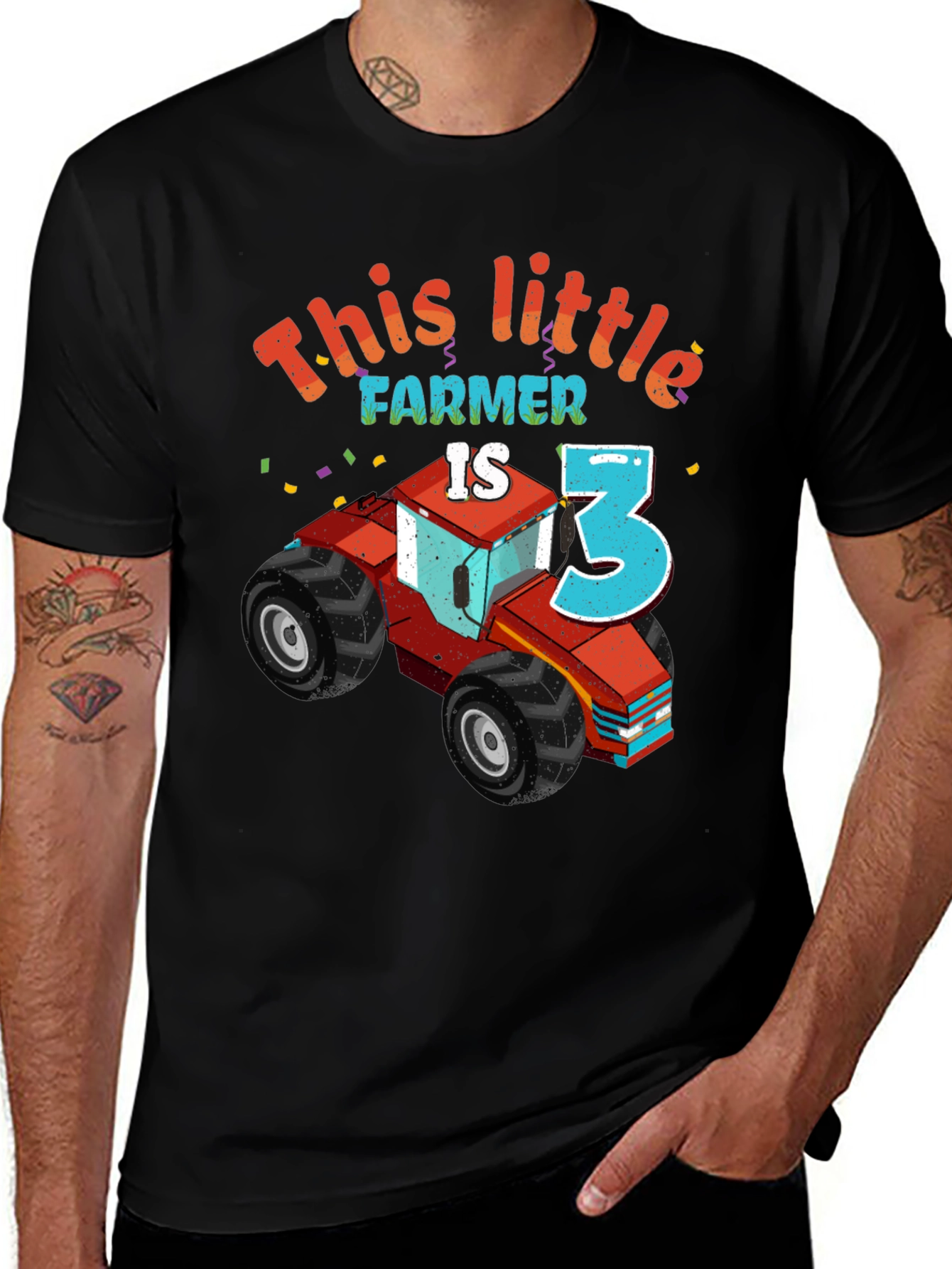 This Little Farmer is Three Birthday T-Shirt