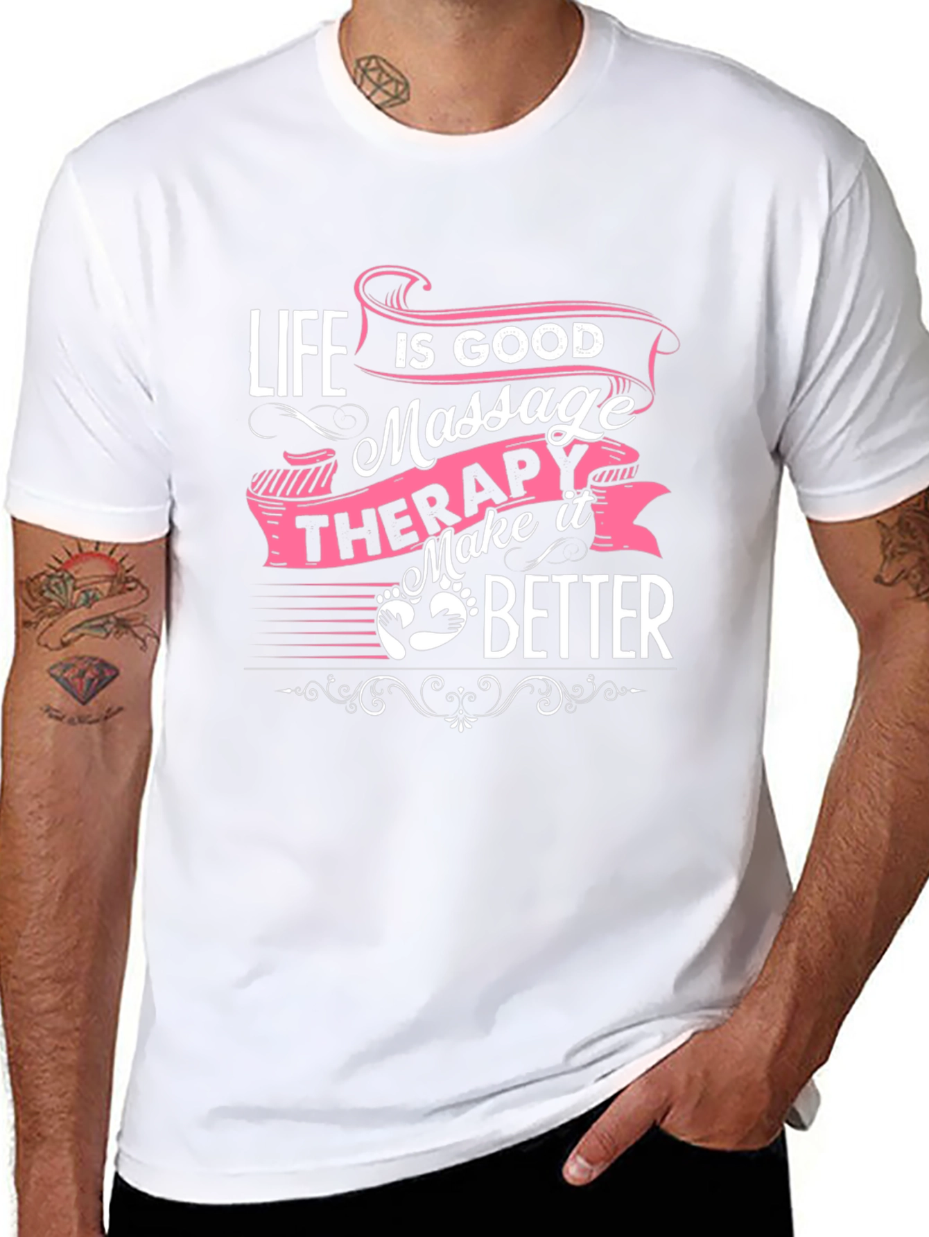 Life is Good Massage Therapy Black T-Shirt