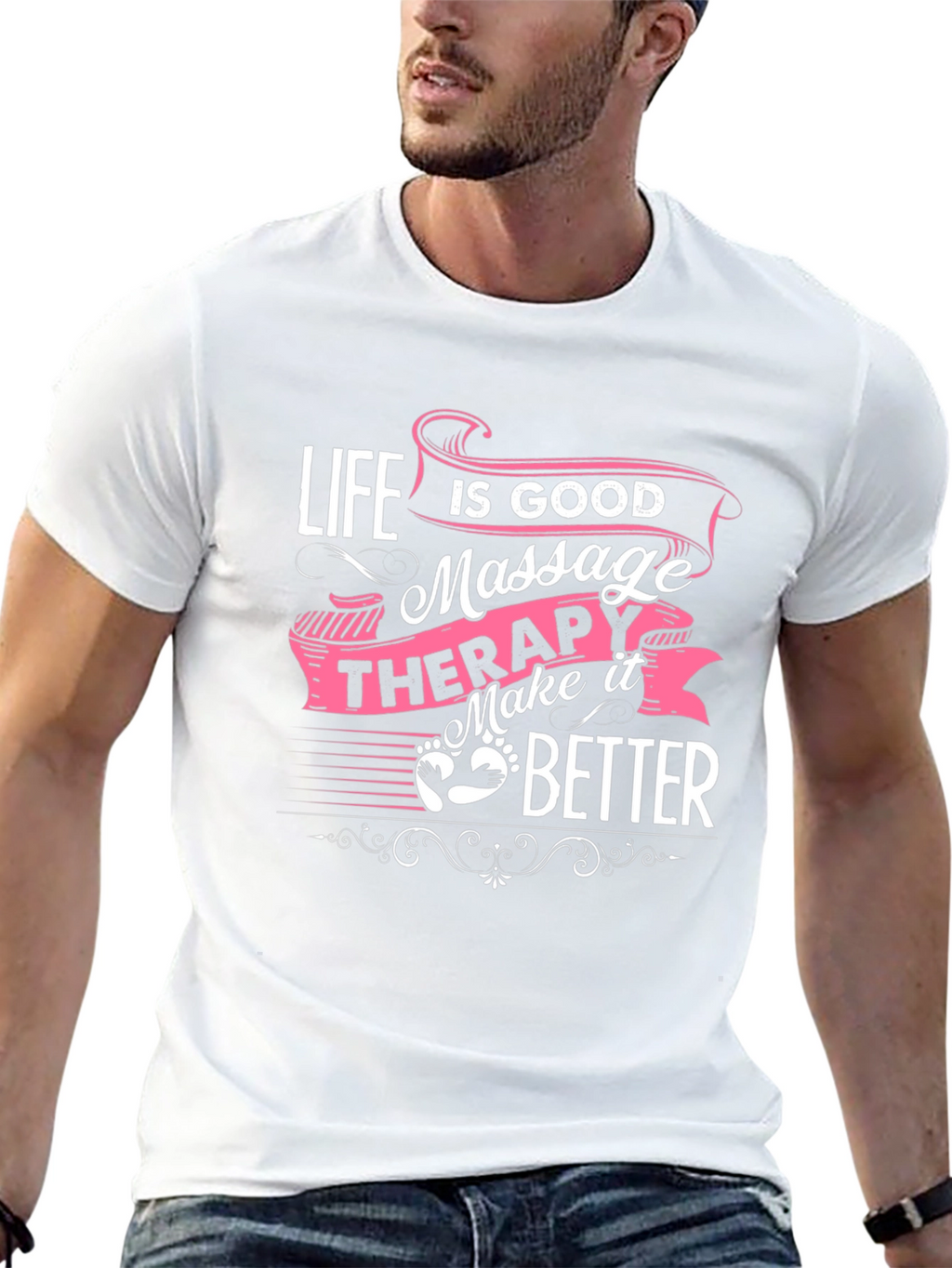 Life is Good Massage Therapy Black T-Shirt