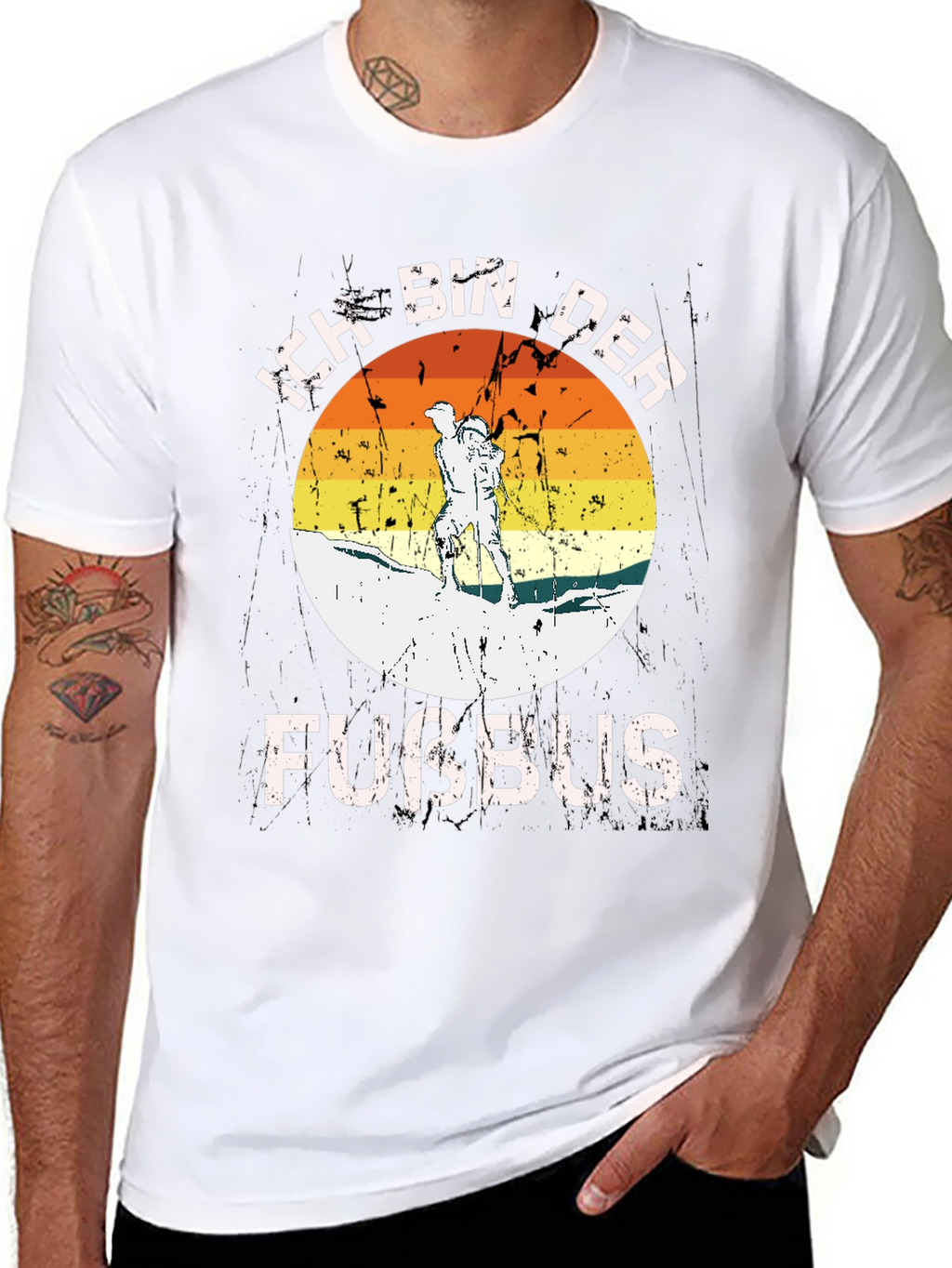 Ich Bin Der Fussbus Hiking T-Shirt - Black