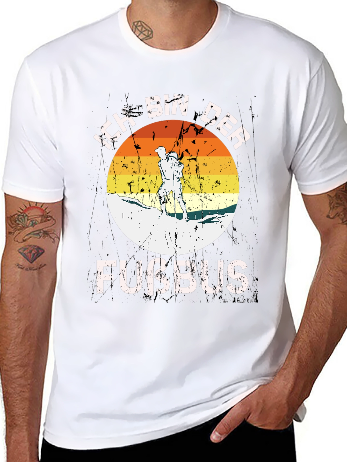 Ich Bin Der Fussbus Hiking T-Shirt - Black