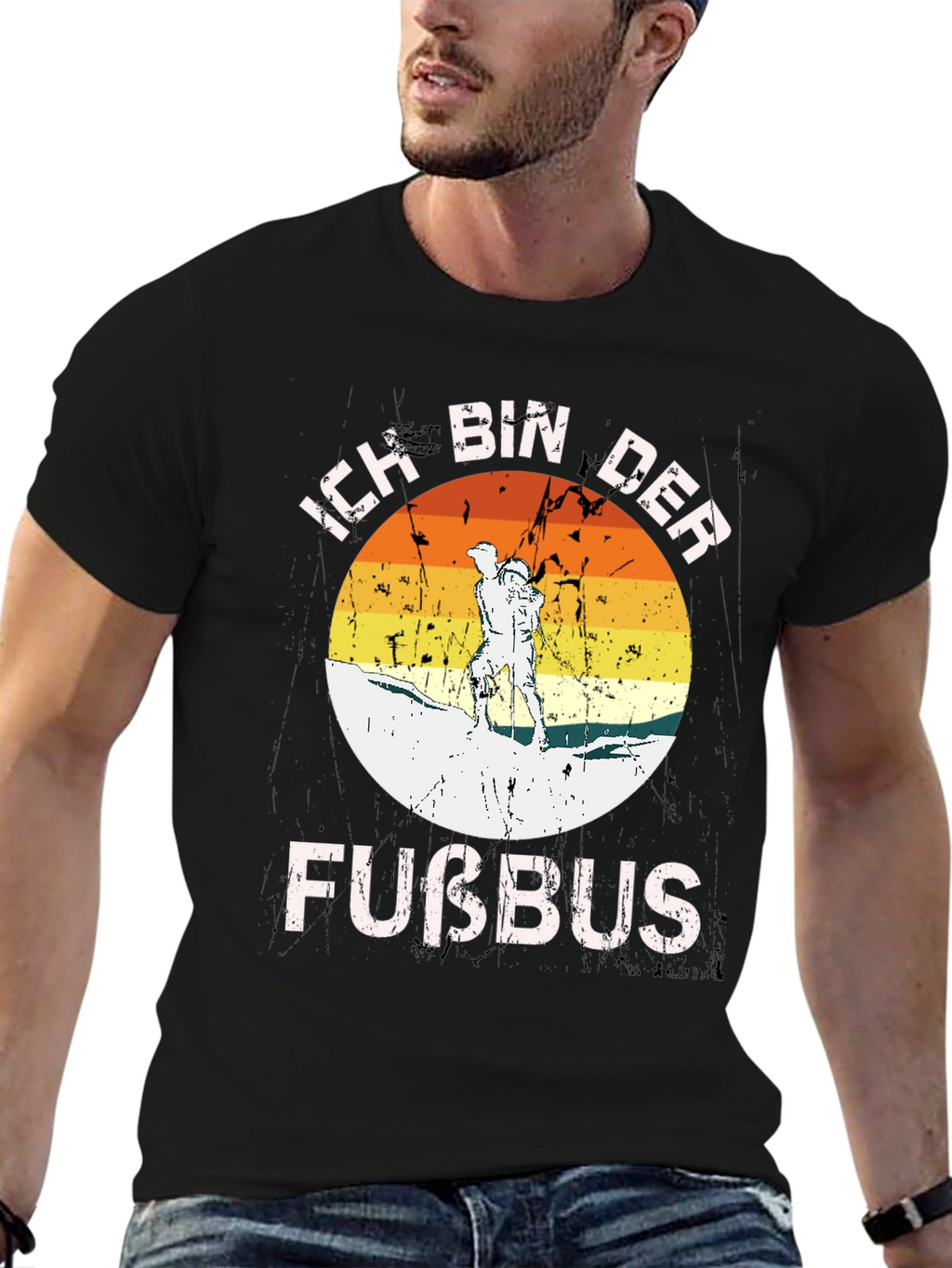 Ich Bin Der Fussbus Hiking T-Shirt - Black