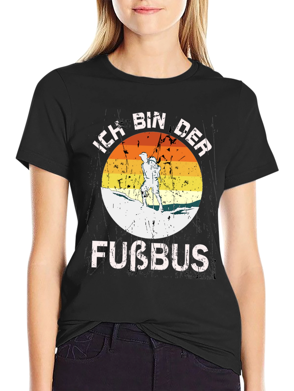 Ich Bin Der Fussbus Hiking T-Shirt - Black