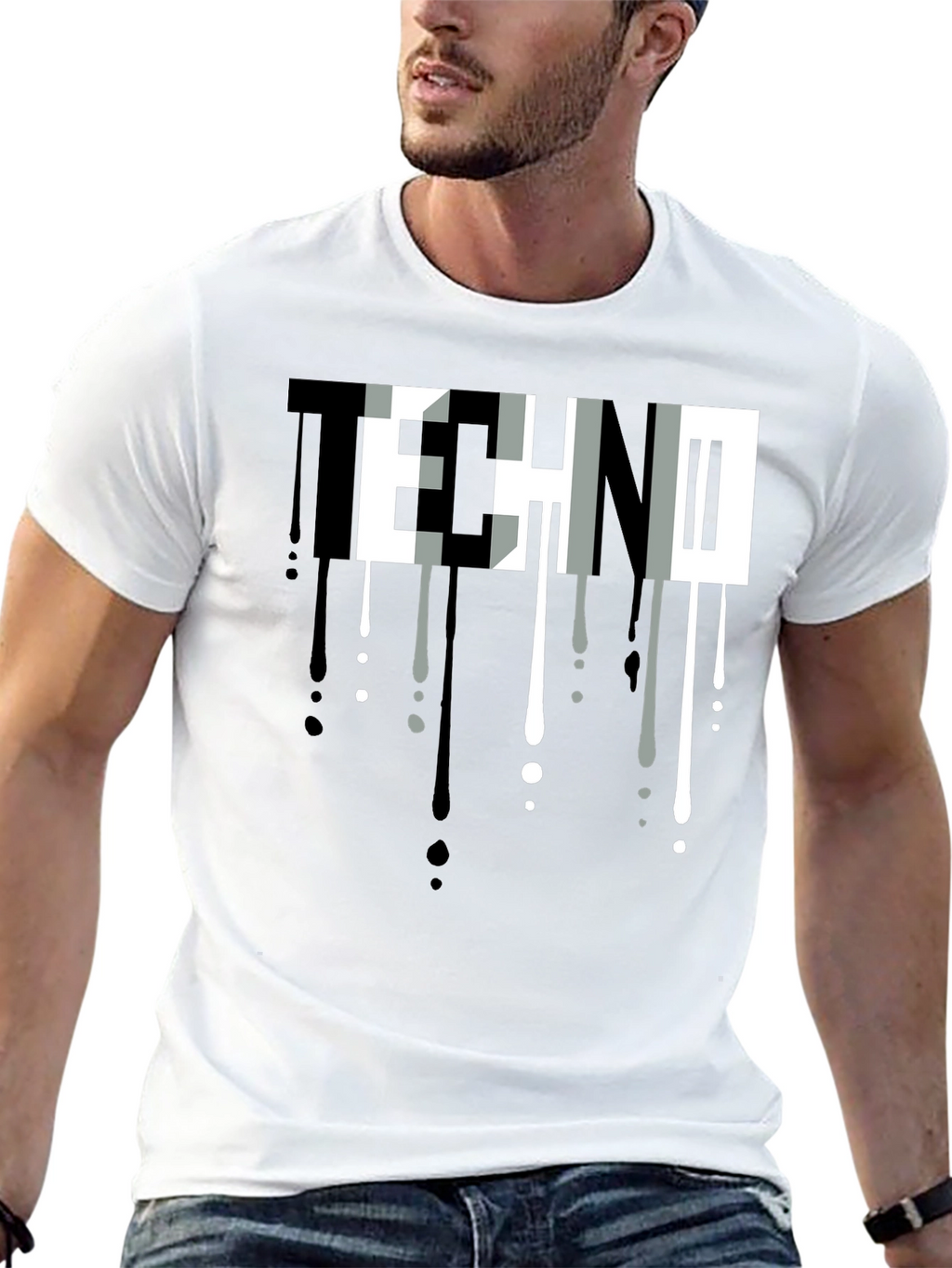 Techno Drip Graphic Tee - Modern Streetwear