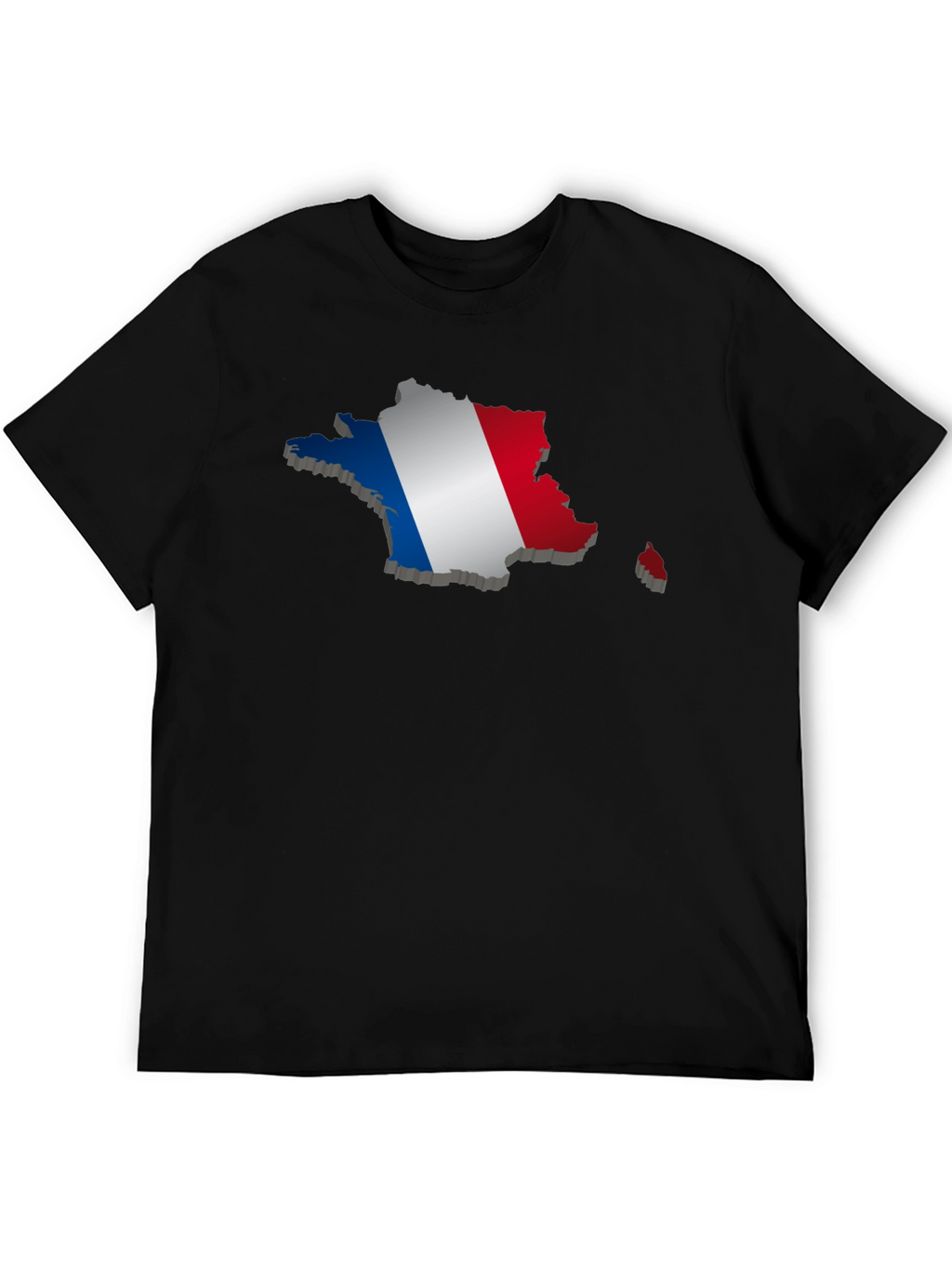 France Flag Map T-Shirt - Black Graphic Tee