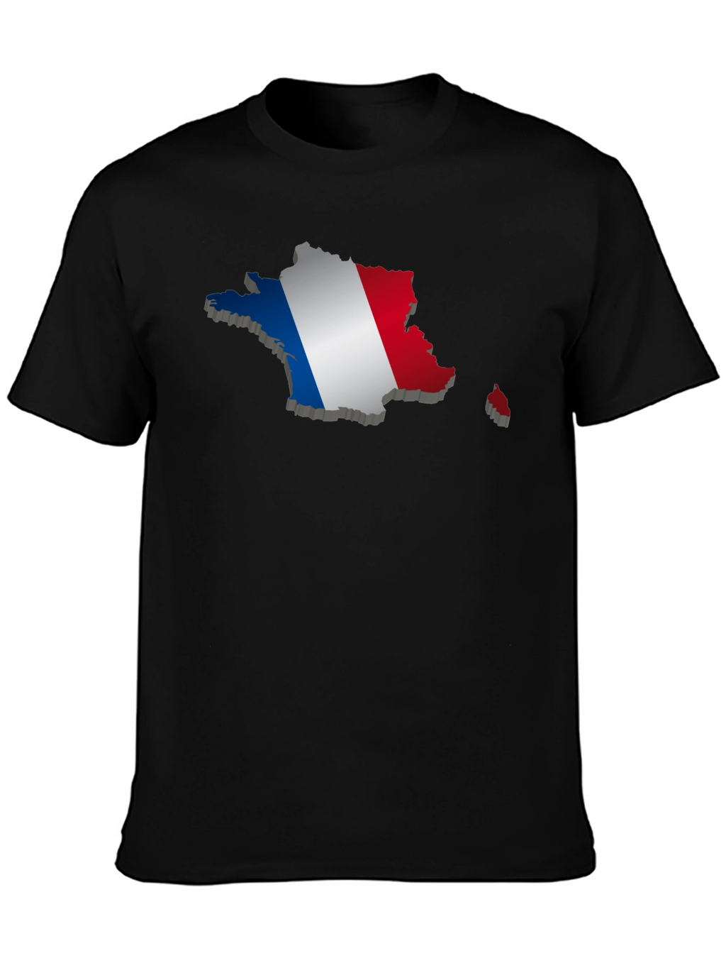 France Flag Map T-Shirt - Black Graphic Tee