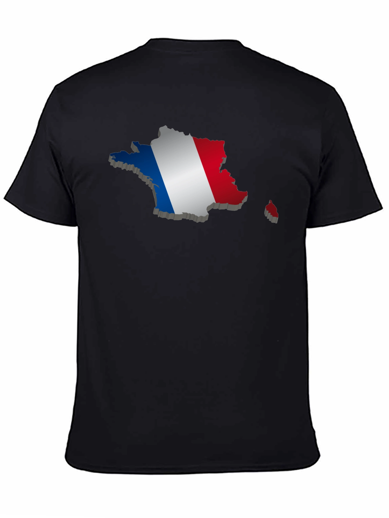 France Flag Map T-Shirt - Black Graphic Tee