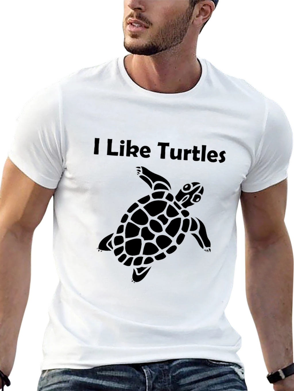 I Like Turtles Black Graphic Tee