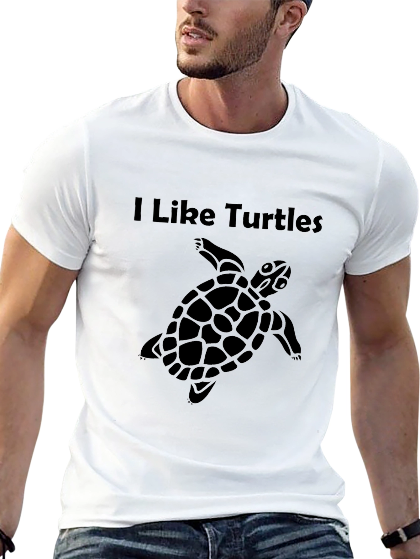 I Like Turtles Black Graphic Tee