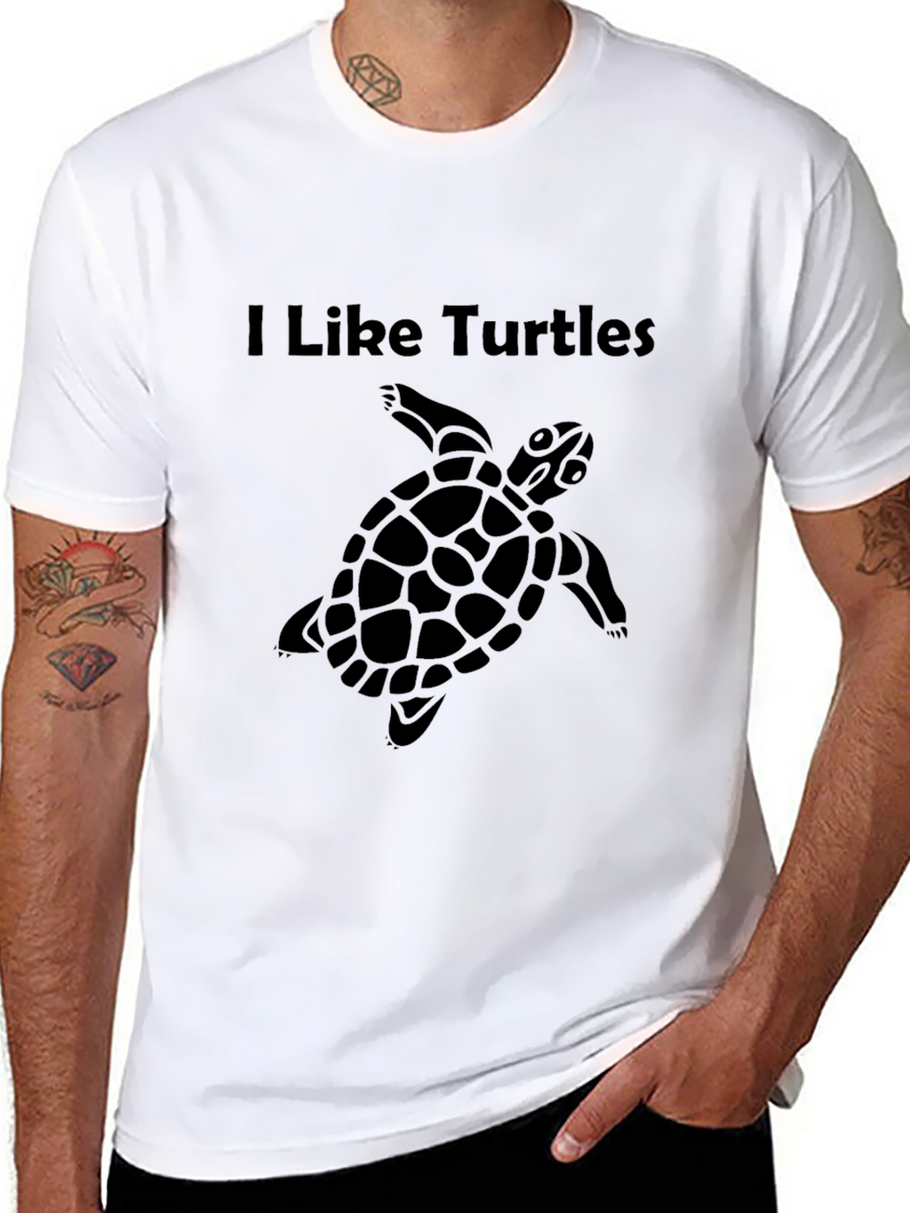 I Like Turtles Black Graphic Tee