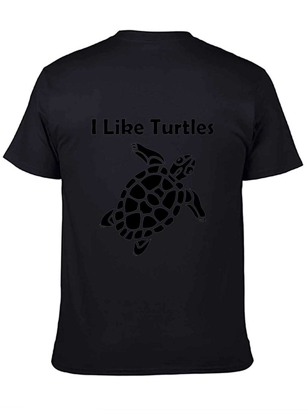 I Like Turtles Black Graphic Tee