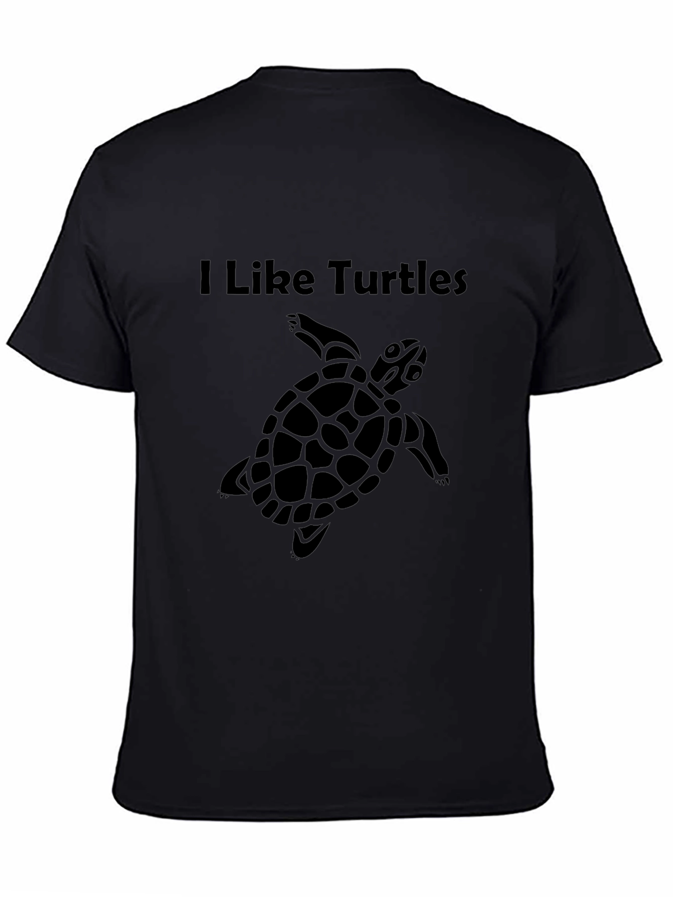 I Like Turtles Black Graphic Tee