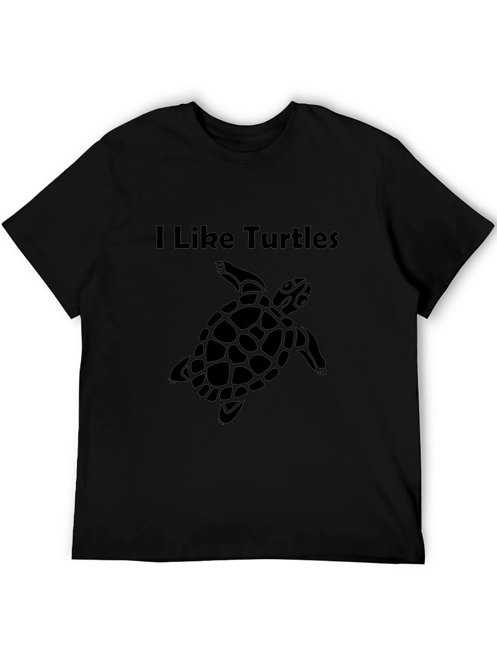 I Like Turtles Black Graphic Tee
