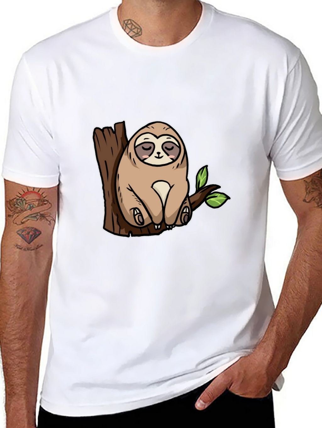 Sloth on Tree T-Shirt - Cute Animal Tee