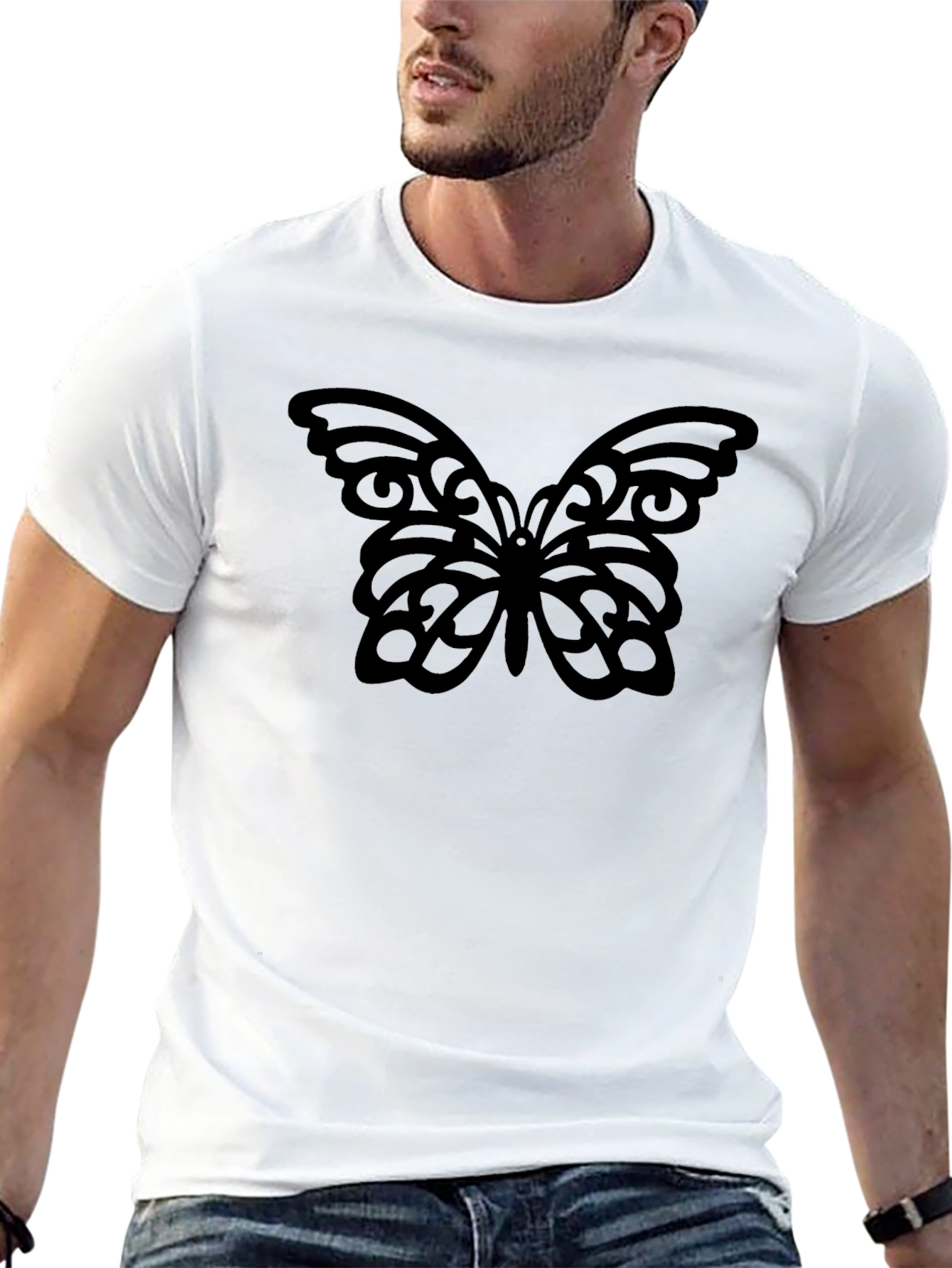 Black Butterfly Graphic Tee - Stylish Comfort