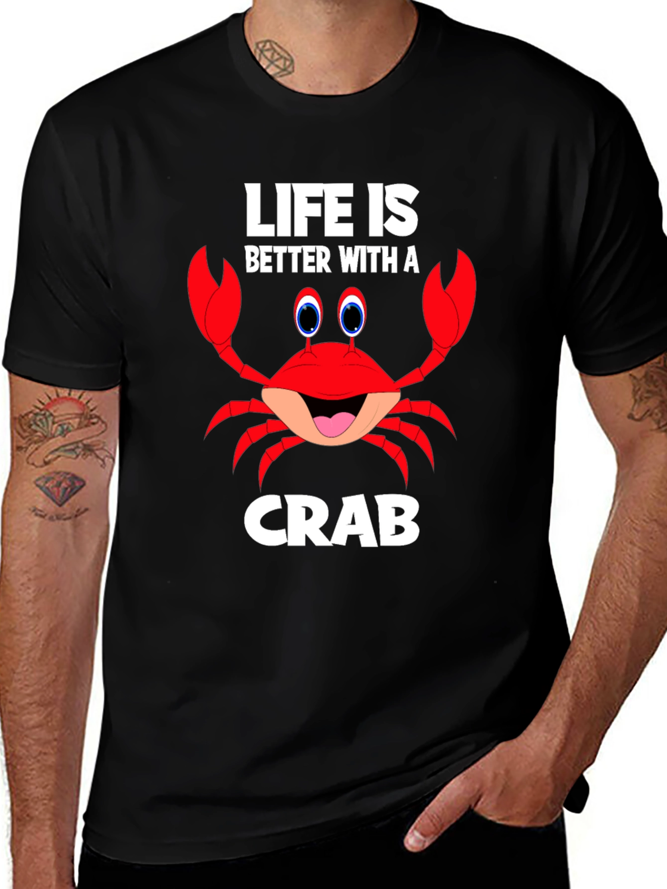 Life is Better with a Crab Funny Graphic T-Shirt