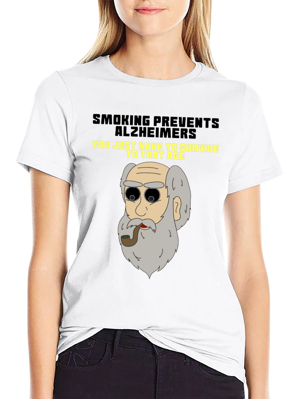 Smoking Prevents Alzheimers T-Shirt Funny Graphic Tee