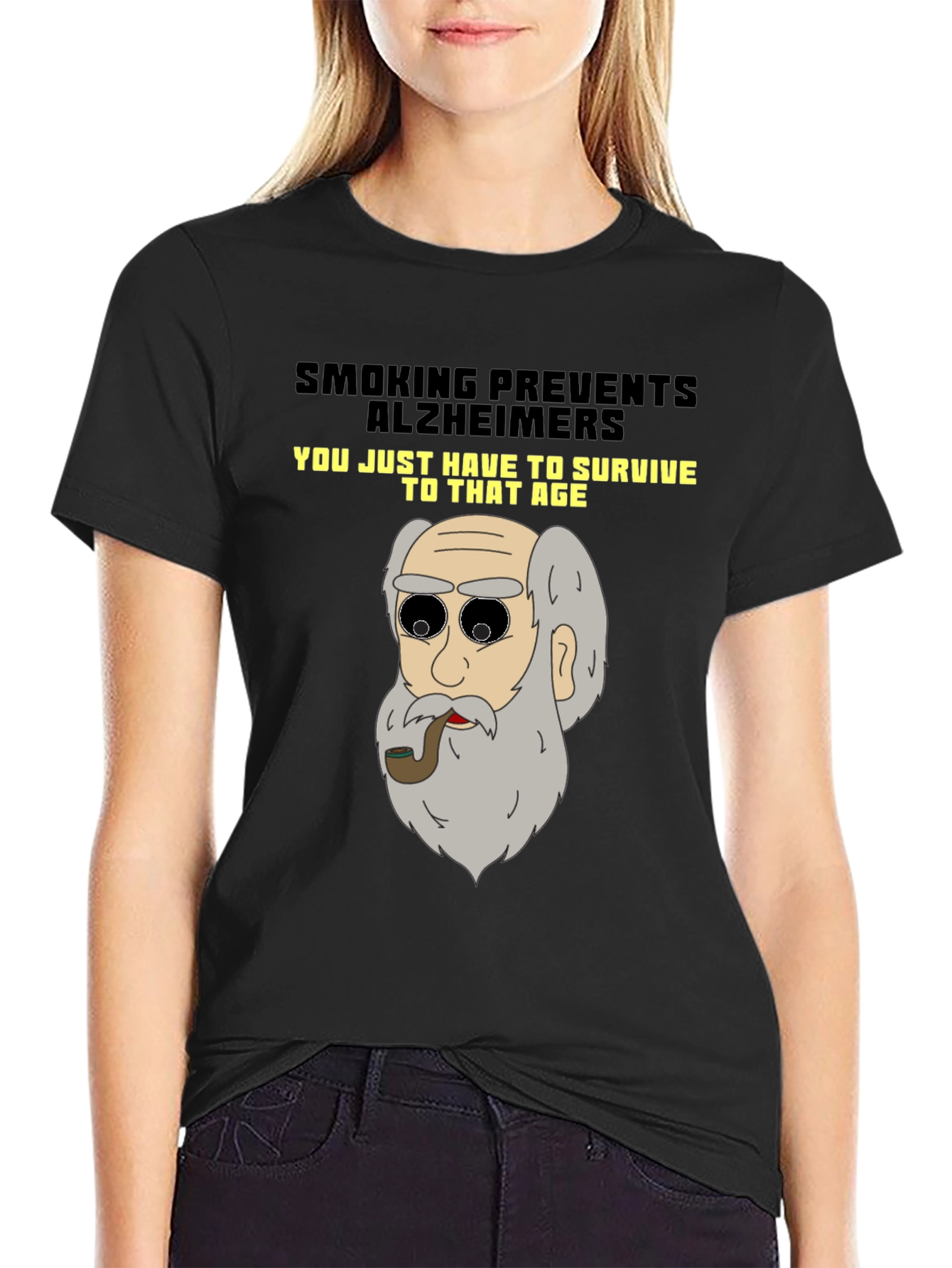 Smoking Prevents Alzheimers T-Shirt Funny Graphic Tee