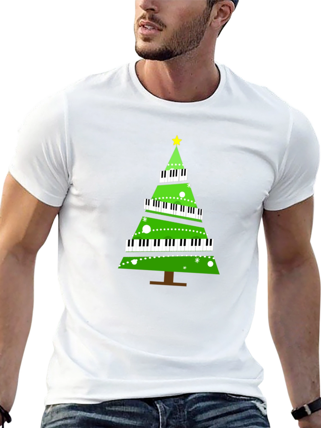 Piano Keyboard Christmas Tree T-Shirt